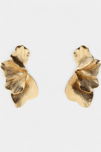 Pendientes Colgantes de Hoja en Metal Texturizado