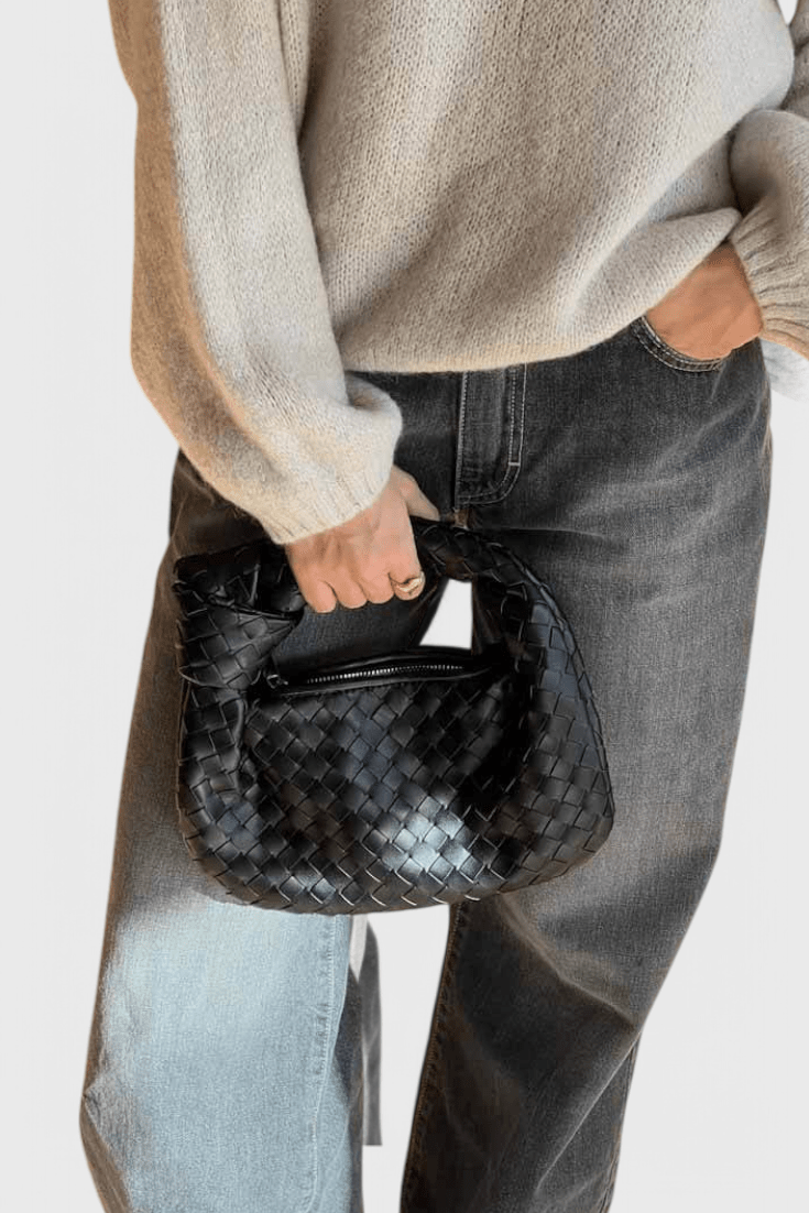 Sage Mini Woven Satchel Bag
