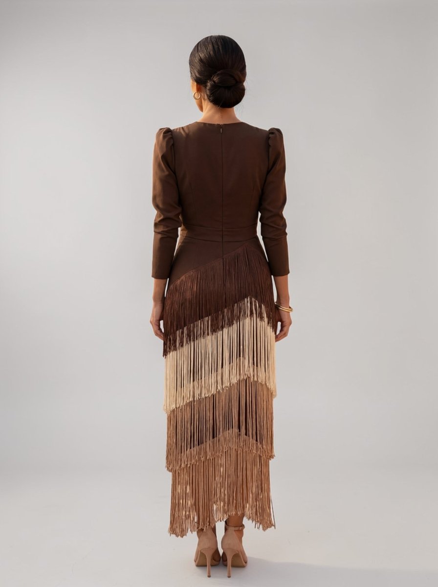 Sofia | Elegante vestido con flecos - SERELYA STUDIO
