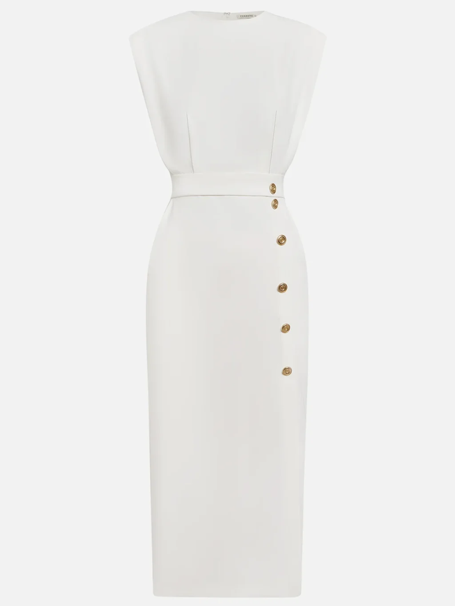 Vestido sin mangas con botones y escote redondo - Serelya Studio